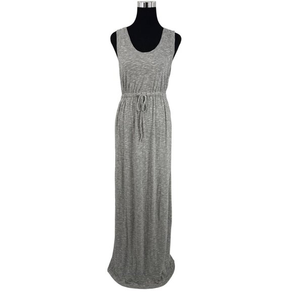J.Crew Heather Gray Sleeveless Tie Waist Maxi Dress Casual Peppy Effortless Chic - Picture 2 of 16
